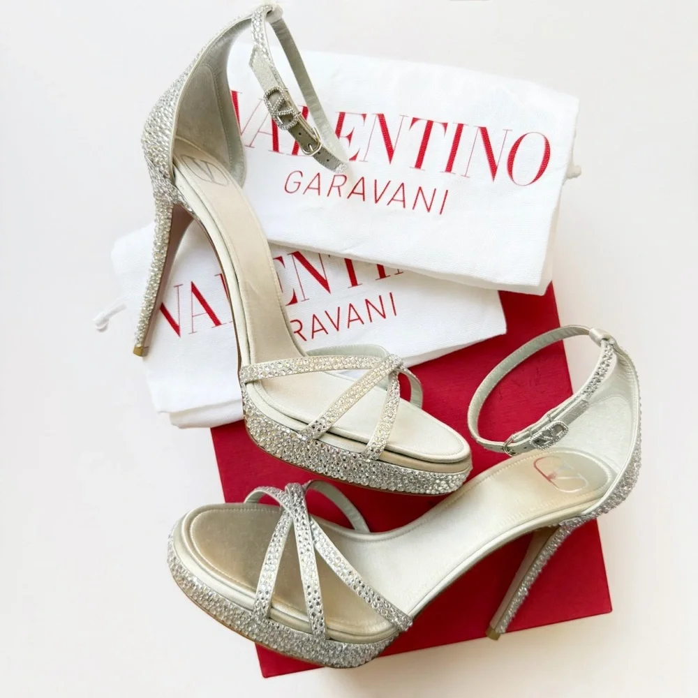 Valentino Garavani | Shoes | Valentino Eveninglam Silver Crystal